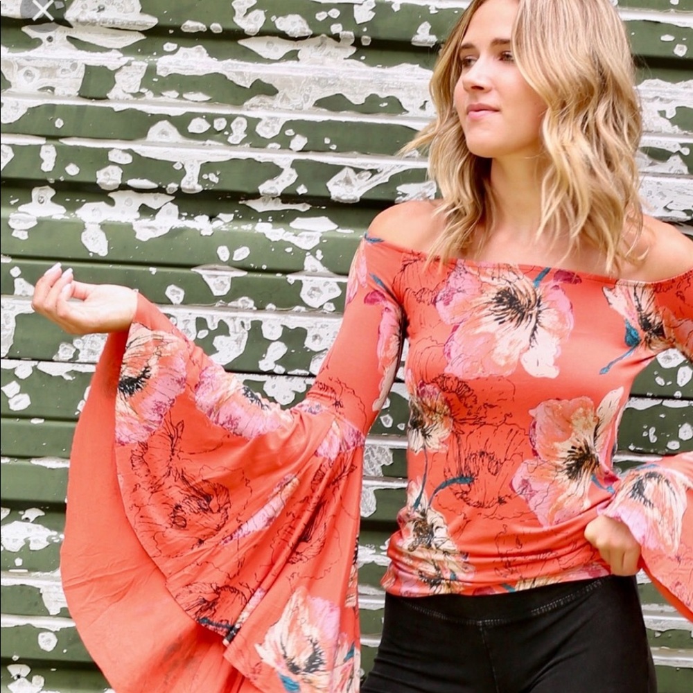Free people off the shoulder floral top